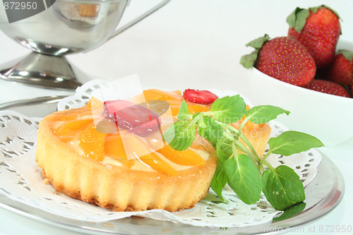 Image of Apricot tart with lemon balm