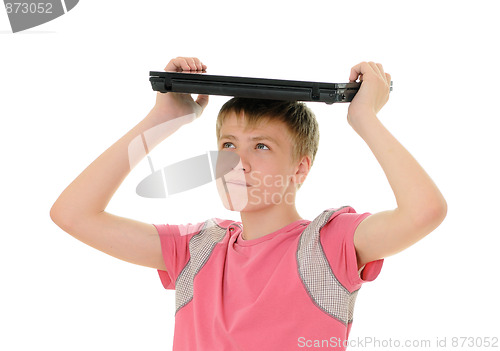 Image of teenager with laptop