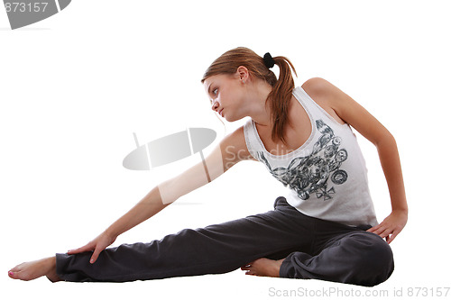 Image of Girl making stretching