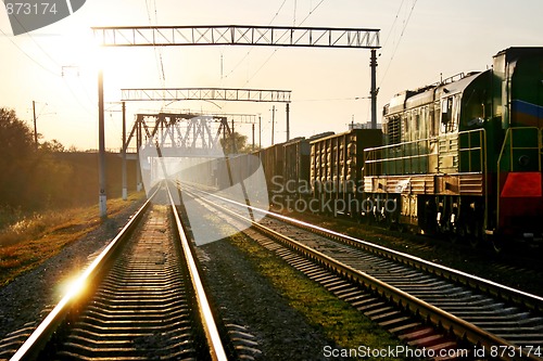 Image of railway on sunset
