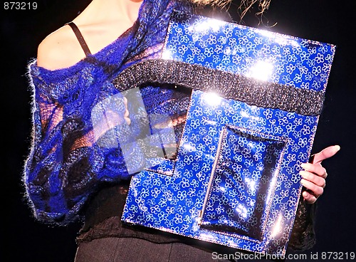 Image of Blue shiny handbag