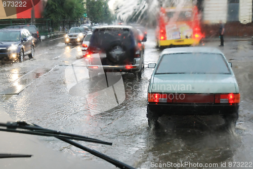 Image of road in the rain