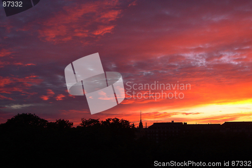 Image of Sunset above city