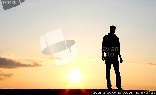 Image of man in sunset