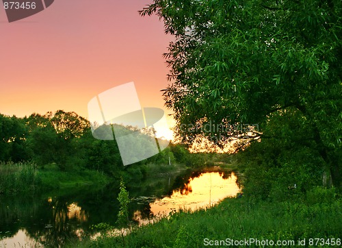 Image of river in the sunset