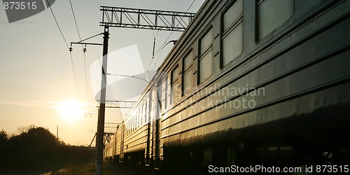 Image of train on the railway track