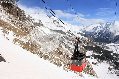 Image of Gondola at Elbrus mountain. Russian Federation
