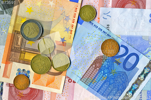 Image of Euro notes and euro cents
