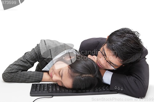 Image of Sleeping office workers