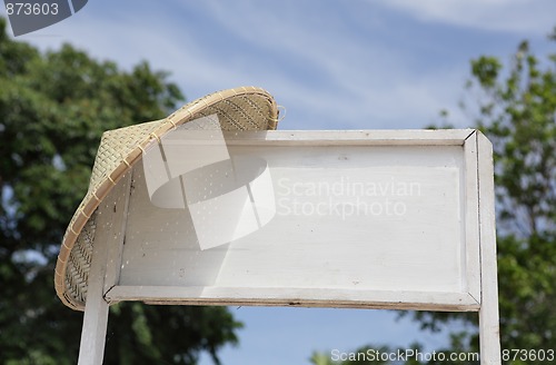 Image of Vietnamese hat on empty sign