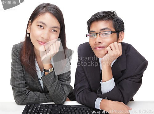 Image of Two friendly marketing representatives