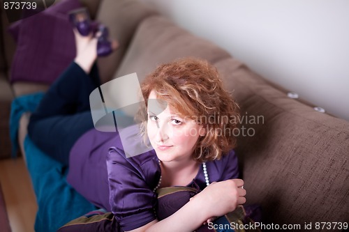 Image of Woman on Sofa