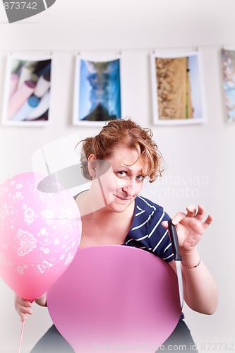 Image of Woman with balloon