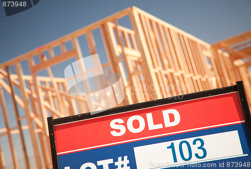 Image of Sold Lot Sign at New Home Construction Site