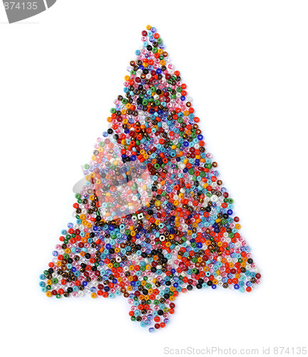 Image of Christmas tree in beads