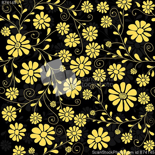 Image of Seamless floral dark pattern