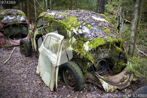 Image of Parked scrap cars