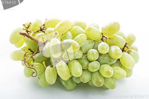 Image of Bunch of green grapes above view