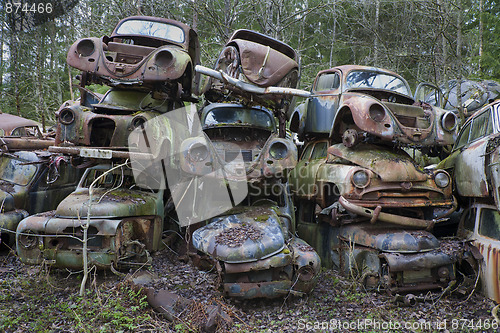 Image of Heap of scrap cars
