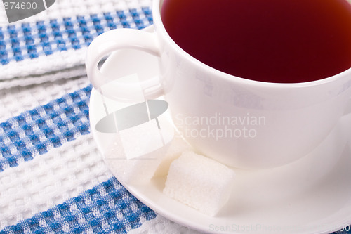 Image of cup of tea and some sugar