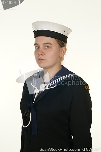 Image of young navy sailor on white