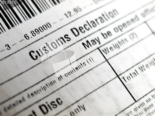 Image of Customs declaration