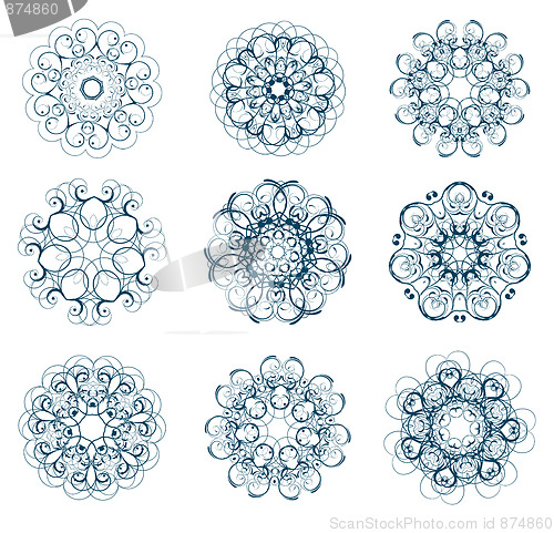 Image of snowflakes set