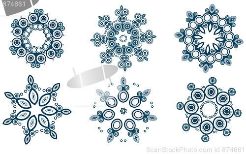 Image of snowflakes set