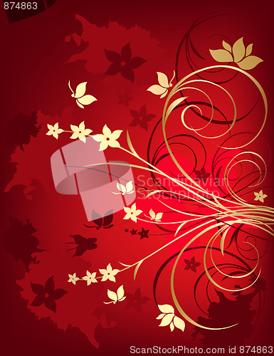 Image of Grunge floral background