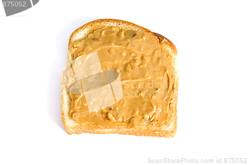 Image of chunky peanut butter sandwich on white