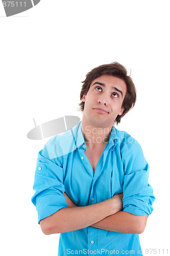 Image of young man, upset with his arms crossed