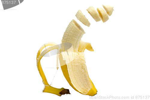 Image of floating sliced banana