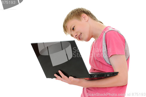 Image of teenager with laptop