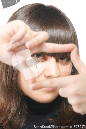 Image of Gaze through square finger frame