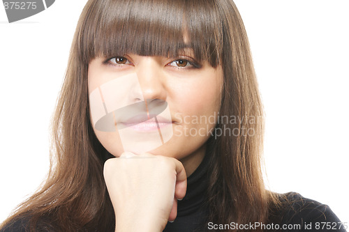 Image of Serene brunette woman