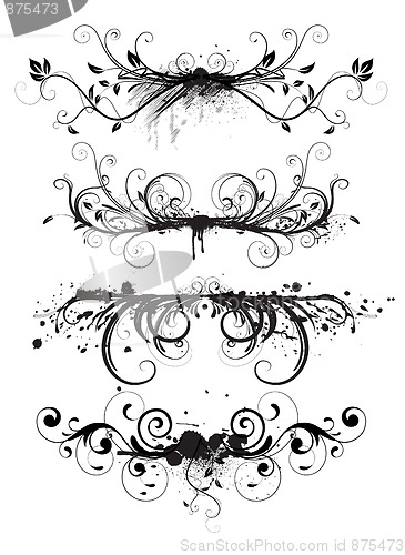 Image of Grunge design floral elements