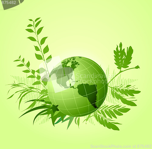 Image of green floral ecological  Background