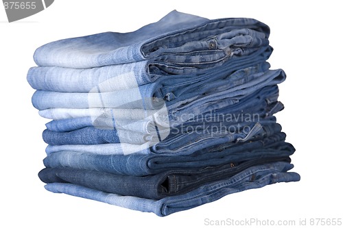 Image of blue jeans stack