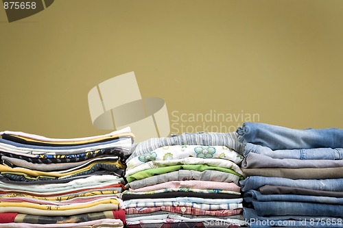 Image of color stacked clothes