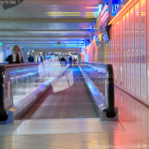 Image of airport walkway pink