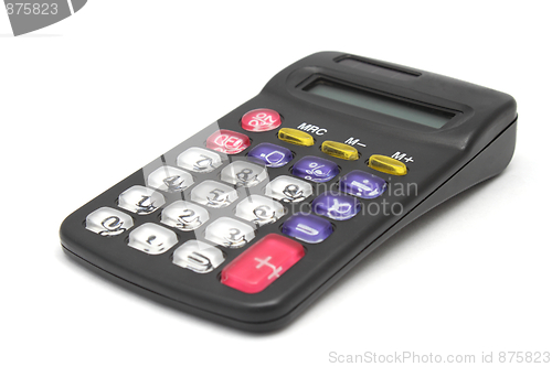 Image of Black calculator isolated on white