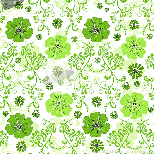Image of Seamless green floral pattern