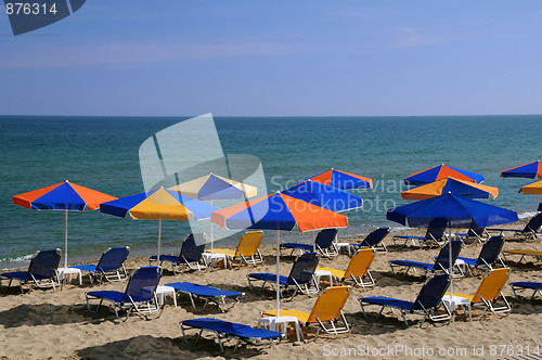 Image of Bright Umbrellas on the Beach