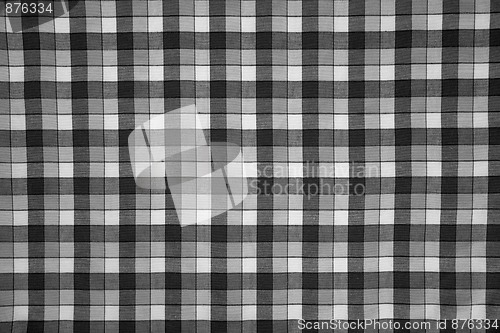 Image of fabric print with black and white grid