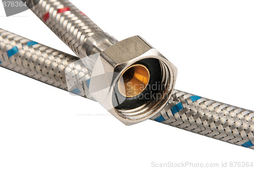 Image of Metal pipes for hot and cold water.
