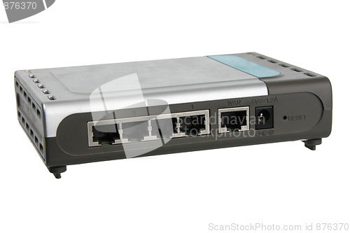 Image of Back panel of network router.