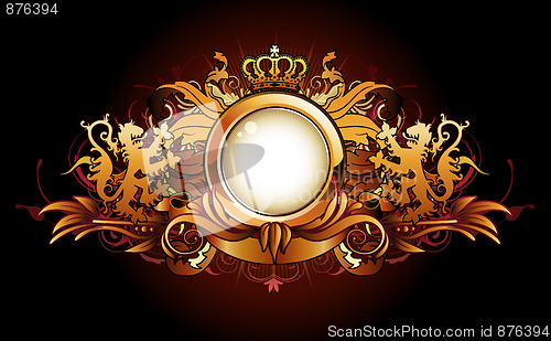 Image of heraldic golden frame
