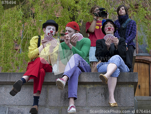 Image of Clowns playing cards