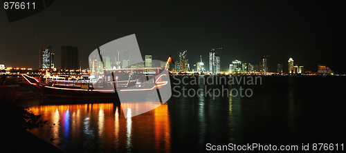 Image of Doha corniche at night