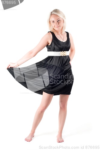 Image of Beautiful woman in black dress
